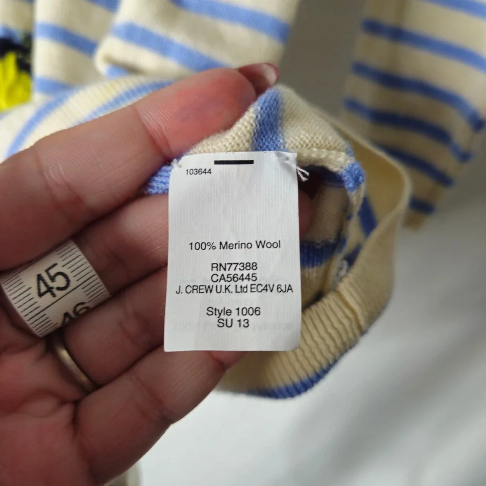 J. Crew 100%‎ Merino Wool Butterfly 3/4 Sleeve Sweater sz S